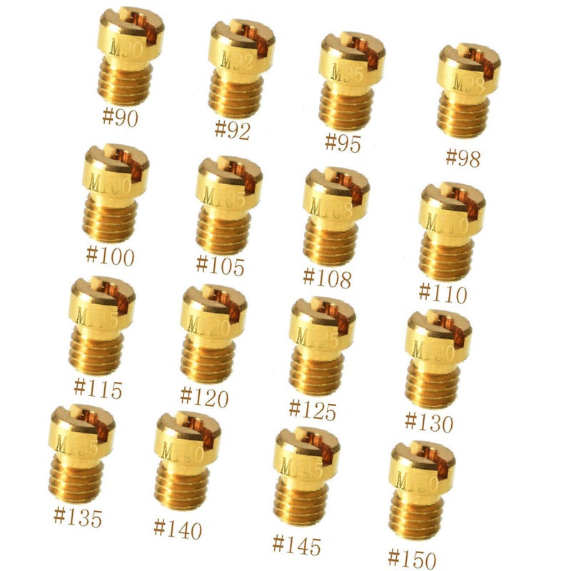WFLNHB 16pcs 90 92 95 98 100 105 108 110 115 120 125 130 135 140 145 150 Carburetor Main Jet Kit Replacement for OKO CVK Round Style Main Jet Kit - Image 1